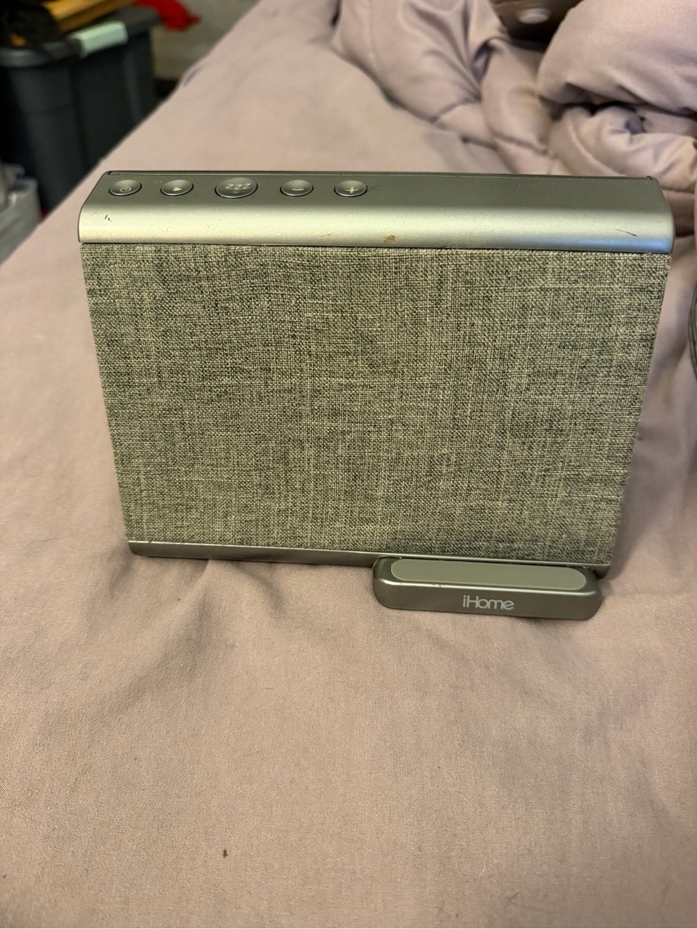 iHome Grey Bluetooth Speaker and wireless charger
